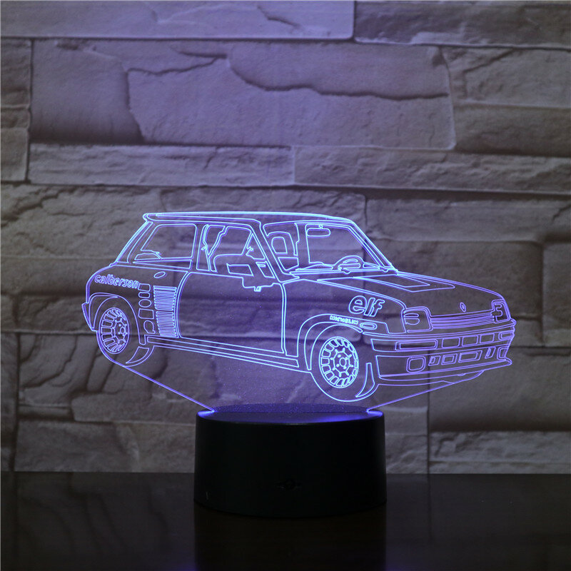 Lâmpada de mesa super carro que muda de cor, lâmpada 3d, luz noturna led, 7 cores, drop shipping, amigos, crianças, presente de aniversário