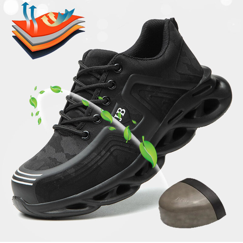 새로운 안티 피어싱 안전 신발, 남성 스포츠 안티 피어싱 스포츠 내마모성 부드러운 밑창 안전 보호 작업 신발