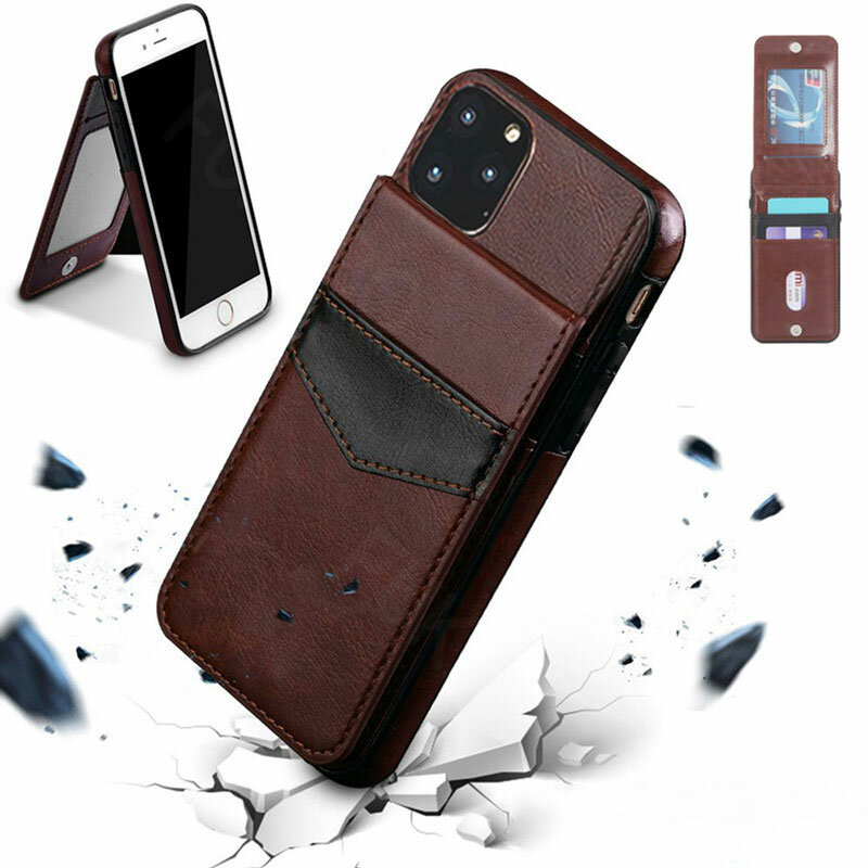 Voor Iphone 13 Pro Max Voor Magnetische Lederen Kaarthouder Beschermhoes 12 Mini 11 X Xr Xs Schokbestendig 7 8 6 6S Plus Se 2020 Cover