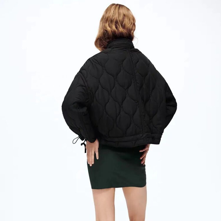 Осень-зима 2021, новинка, Женская однобортная хлопковая куртка с капюшоном и длинными рукавами, украшенная карманами