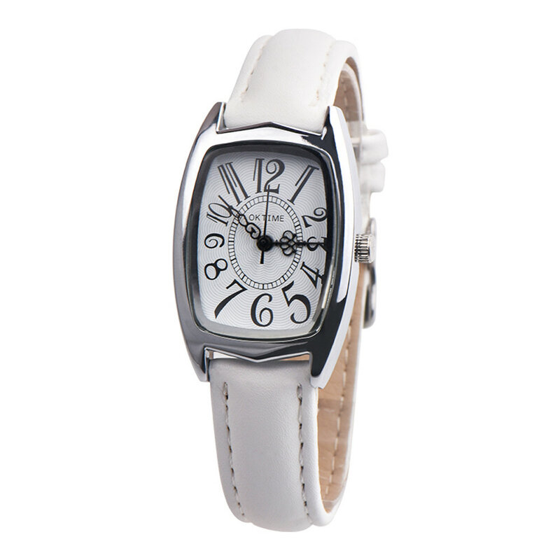 Reloj de pulsera analógico para Mujer, de cuarzo, correa de cuero, informal, elegante