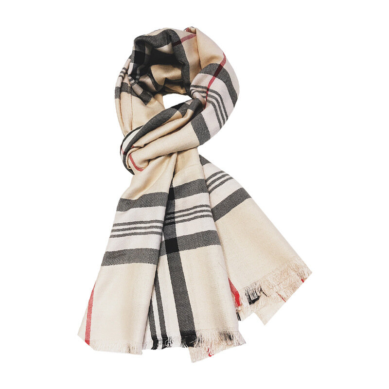 Écharpe à carreaux en coton Imitation cachemire pour femme, châle pour femme britannique, classique, automne et hiver, vente en gros