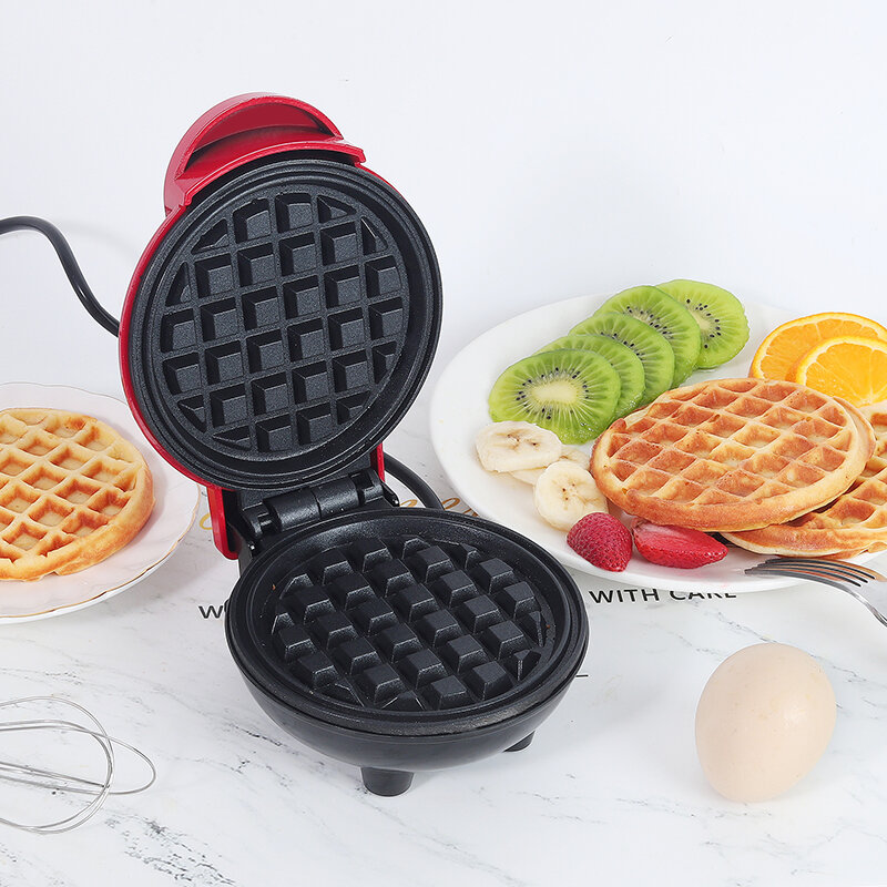 220V Mini Waffle Maker EU Plug 110V มินิวาฟเฟิลหม้อไฟฟ้าวาฟเฟิล Maker อาหารเช้าเครื่องวาฟเฟิลไข่เค้กเตาอบ