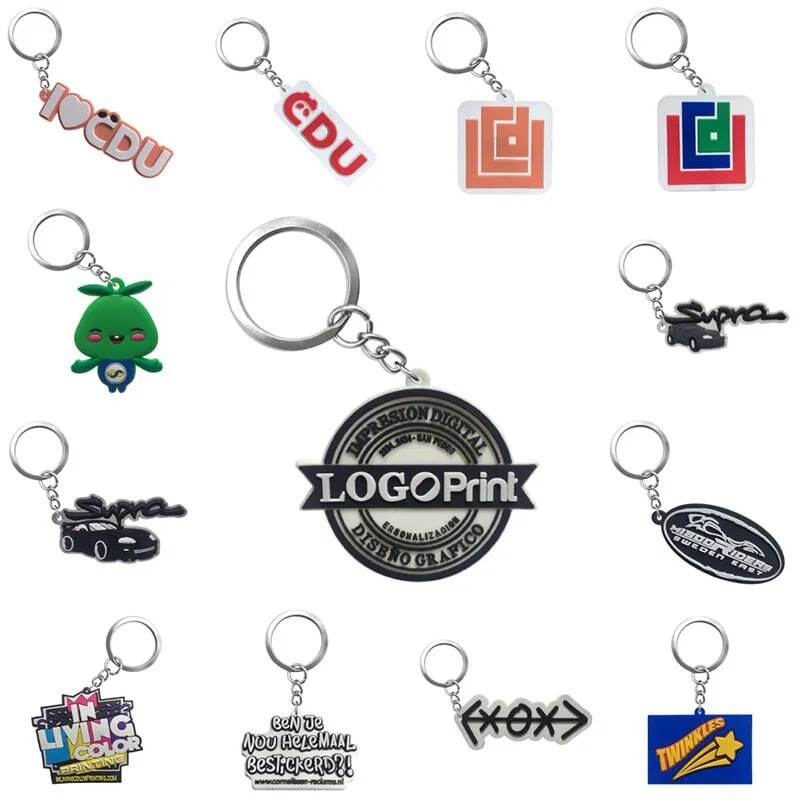Personalisierte PVC Keychain Geschäfts Logo custom-made Schlüssel Kette Ihre Eigenen Design Schlüssel Ring für Großhandel