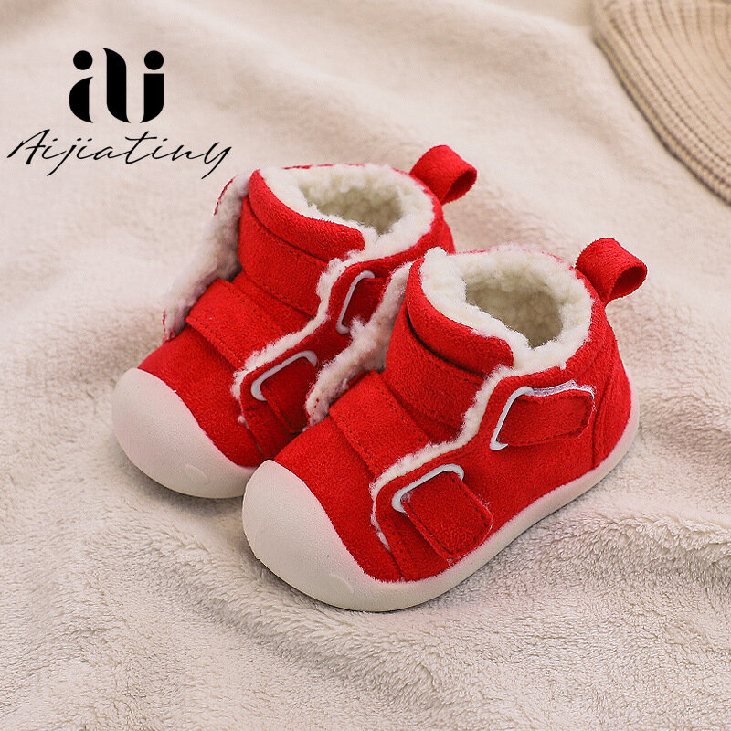 Zapatos de invierno para bebé recién nacido, botas antideslizantes, zapatos cálidos de felpa, zapatillas de suela suave, 2020