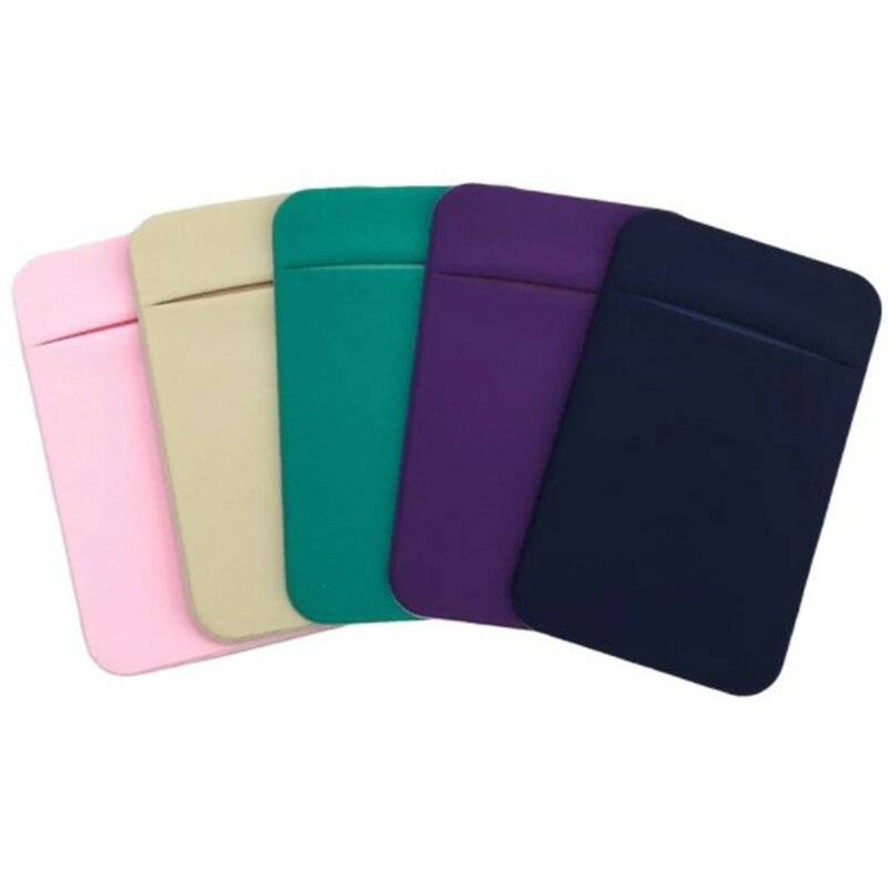 Mode Elastische Lycra Adhesive Handy Id Kreditkarte Halter Frauen Aufkleber Tasche Brieftasche Fall Karte Halter