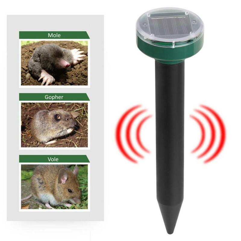 2/4 sztuk Mole szczur odstraszający słonecznej odstraszacz ultradźwiękowy odstraszający szkodników Spike ogród Z8I9