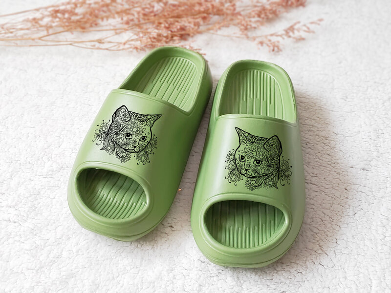 Slides Shoes for Men and Women Sandals Non-Slip Pillow Spa Bathroom Hotel Gym Indoor & Outdoor Slippers Customized Pattern