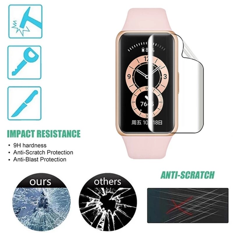 Pellicola protettiva trasparente in TPU morbido per Huawei Band 6 Smart Watch pellicola salvaschermo per Huawei Band 6 pellicola protettiva NFC