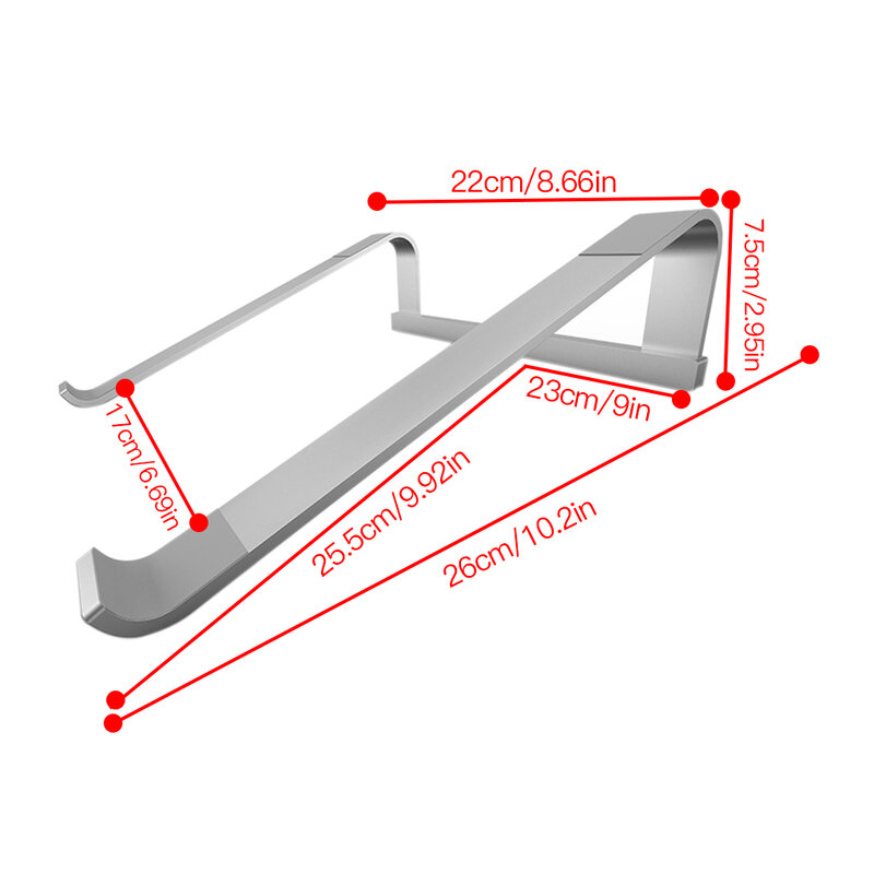 Support pliable en alliage d'aluminium 11-17 pouces pour ordinateur portable, Support réglable pour Macbook Pro, Support de refroidissement antidérapant