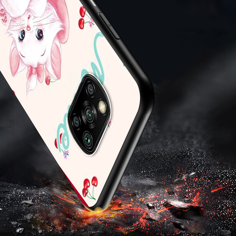 Coque de téléphone noire Disney Marie Cat pour Xiaomi, compatible Mi Play Mix 3 A2 A1 6X 5X Poco X3, NFC GT M3 M2 X2 F3 F2 Pro C3 F1