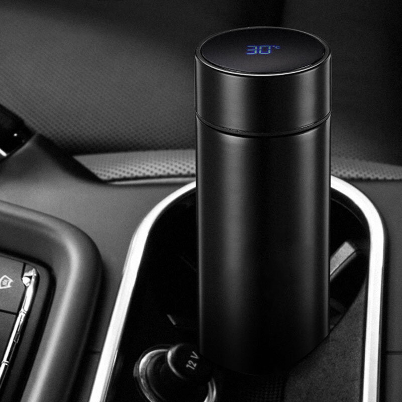 Car logo Mug Laser engraving Temperature Display Insulated Cup Stainless Steel Thermos Flask For Nissan ALTIMA 500ml Thermos Cup