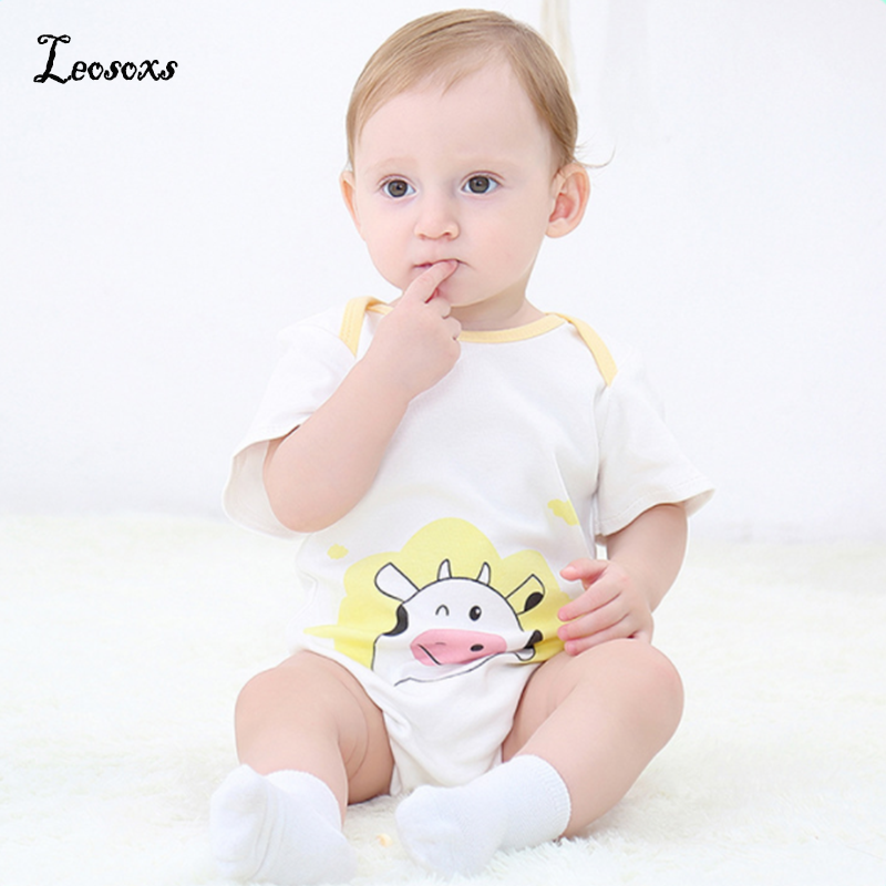 2020 고품질 목화 Babys Romper 짧은 소매 아기 의류 한 조각 여름 Unisex Babys 옷 소녀 소년 Jumpsuits 동물