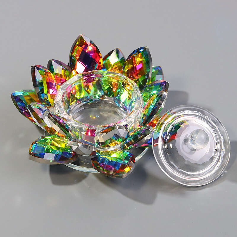 Maniküre Werkzeug Glas Stift Waschen Tasse Symphony Aurora Kristall Mit Abdeckung Hohe Transparenz Lotus Kristall Nagel Tasse