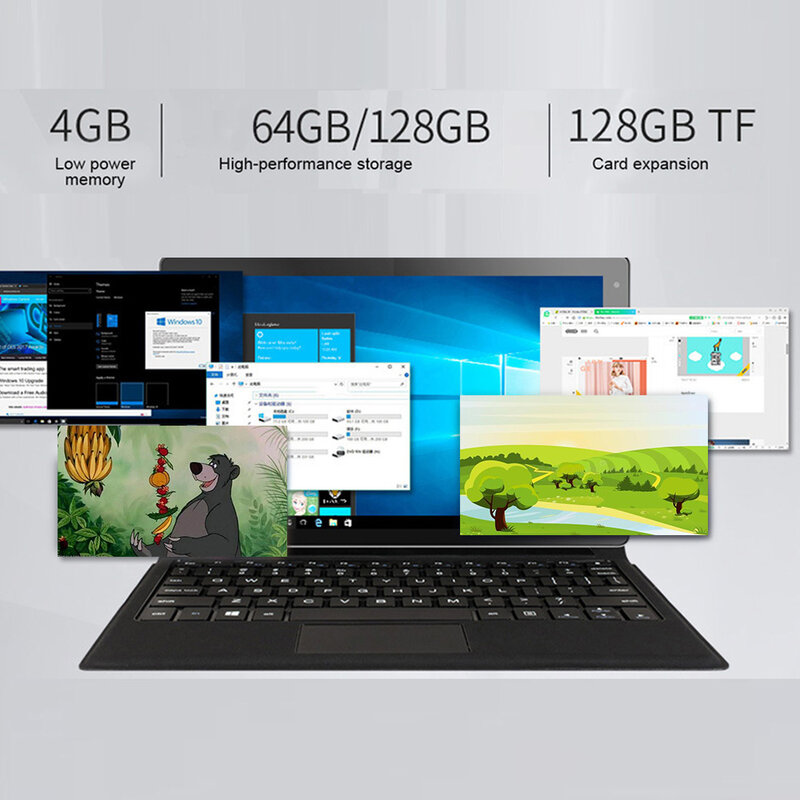 JUMPER-Tableta EZPAD 7, Tablet de 10,1 pulgadas, 4GB, 128GB/64GB, 2 en 1, Windows 10, Intel Cherry Trail X5, Z8350, Quad Core
