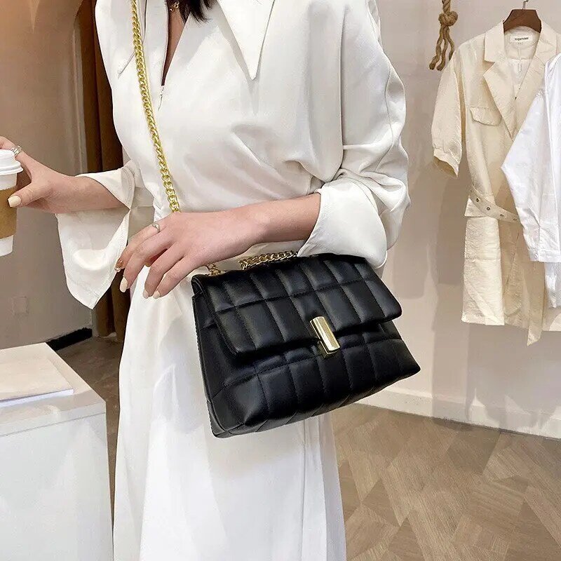 Borse a tracolla per donna borse di design di marca di lusso borsa a tracolla femminile borse da donna Vintage Sac catena tinta unita