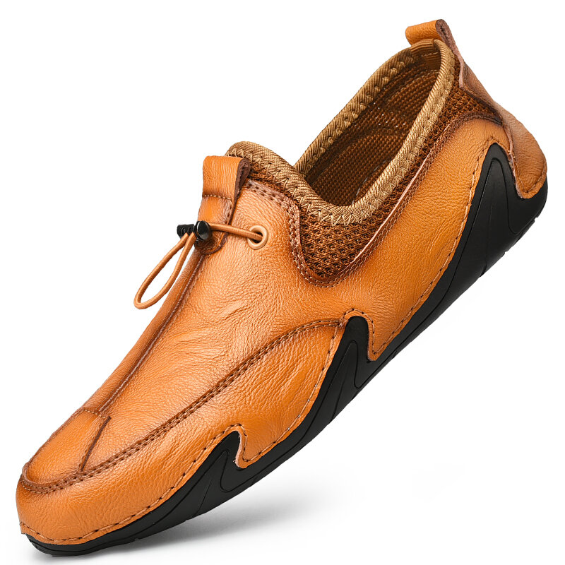 YRZL Loafers ผู้ชายใหม่แฟชั่นสบายๆ Breathable สบายยาง Sole Light Slip-On Flats ทุกวันขับรถรองเท้าผู้ชาย