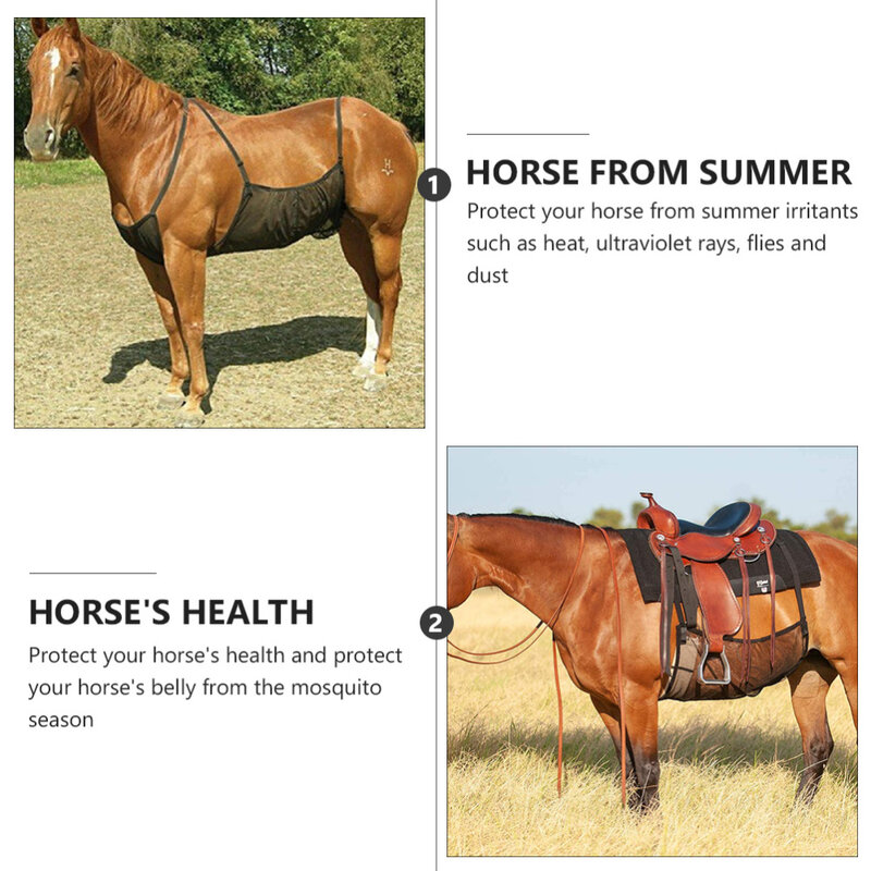 Protetor de abdômen para cavalo, malha ventilada anti-arranhão
