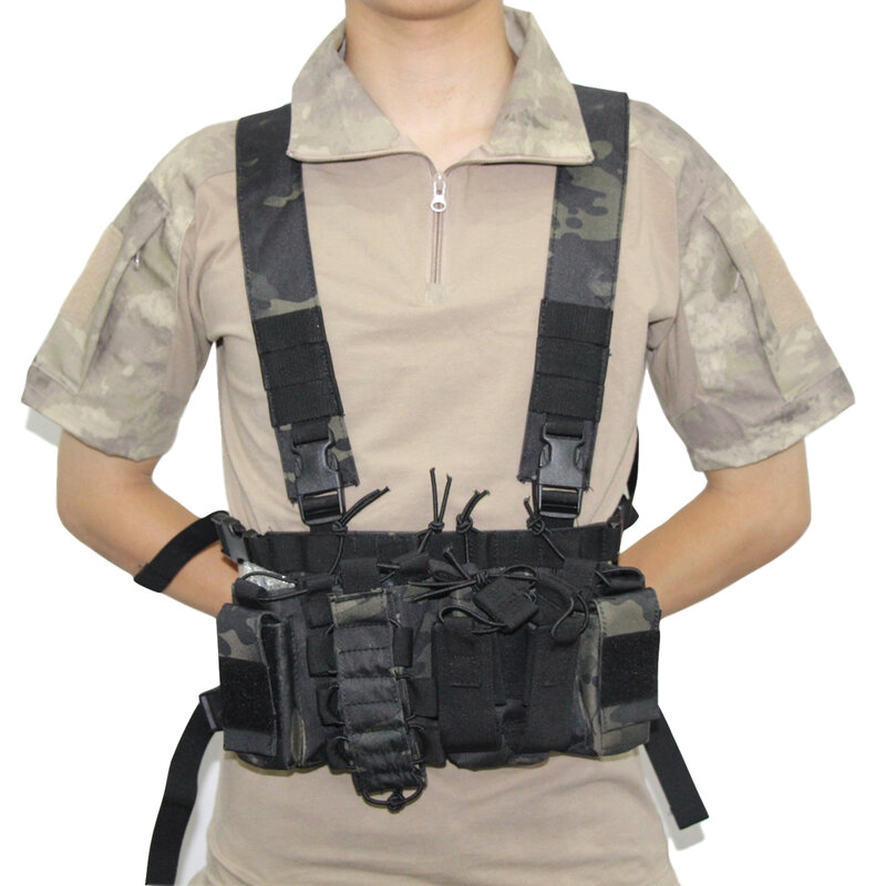 Gilet tactique d'équipement militaire, porte-Paintball Airsoft, frappe de poitrine, poche de transport, gilet léger et résistant
