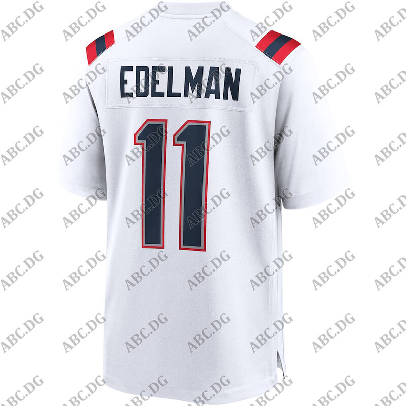 Jersey de fútbol americano de punto personalizado para hombre y mujer, Jersey de juego blanco para chico y mujer, ropa juvenil de Nueva Inglaterra, Julián Edelman