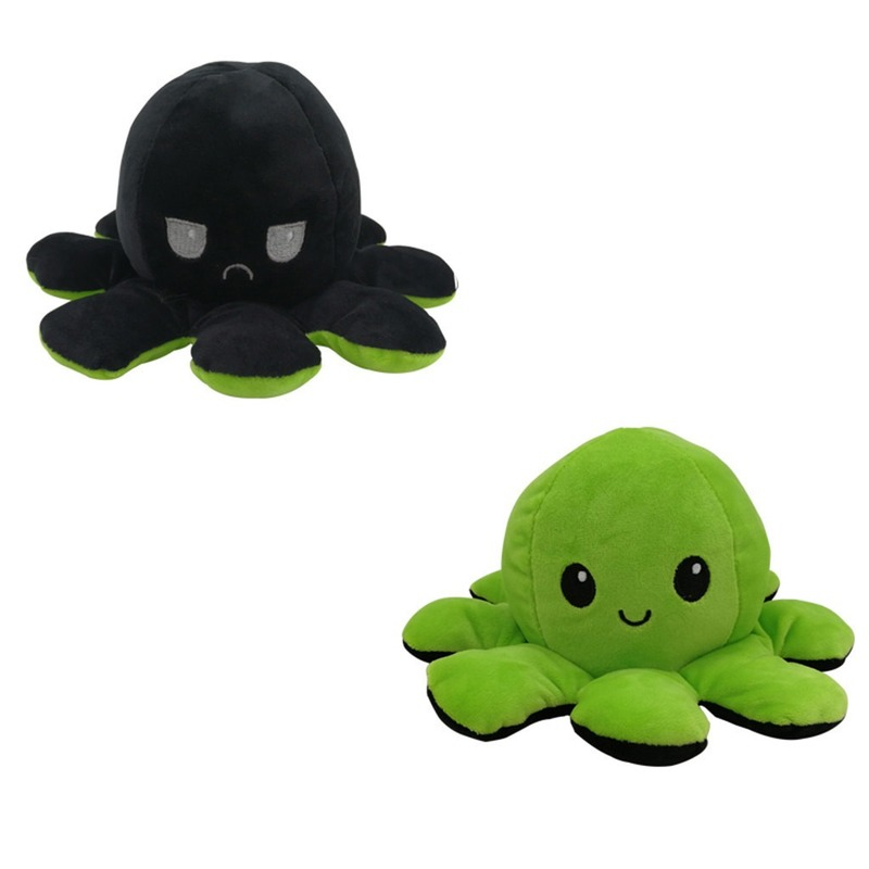 2021ตุ๊กตา Octopus พลิกสองด้าน Plush ของเล่นน่ารักนุ่มจำลองสองด้านเด็กอารมณ์ Epression เด็กวันเกิดของขวัญข...