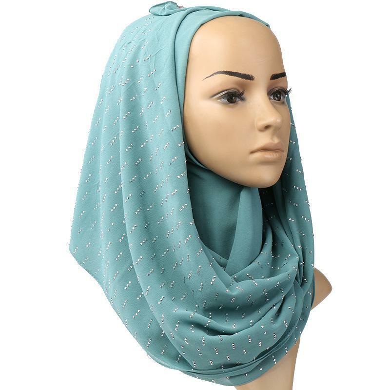 販売モノクロイスラム教徒サテンサテンターバンファッションシミュレーションシルクスカーフロング