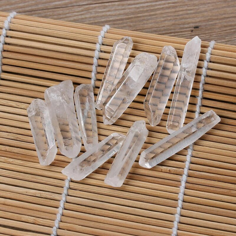 Varita de cristal de cuarzo transparente para decoración del hogar, piedra curativa de una sola columna, transparente, Natural, 3-5cm, 1 ud.