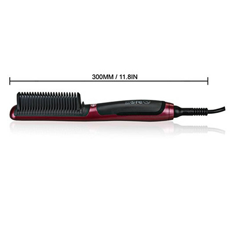 Elektryczny grzebień do włosów szczotka do brody prostownica szybki Styler do włosów dla mężczyzn wielofunkcyjne urządzenie do stylizacji prostowanie Curling Comb