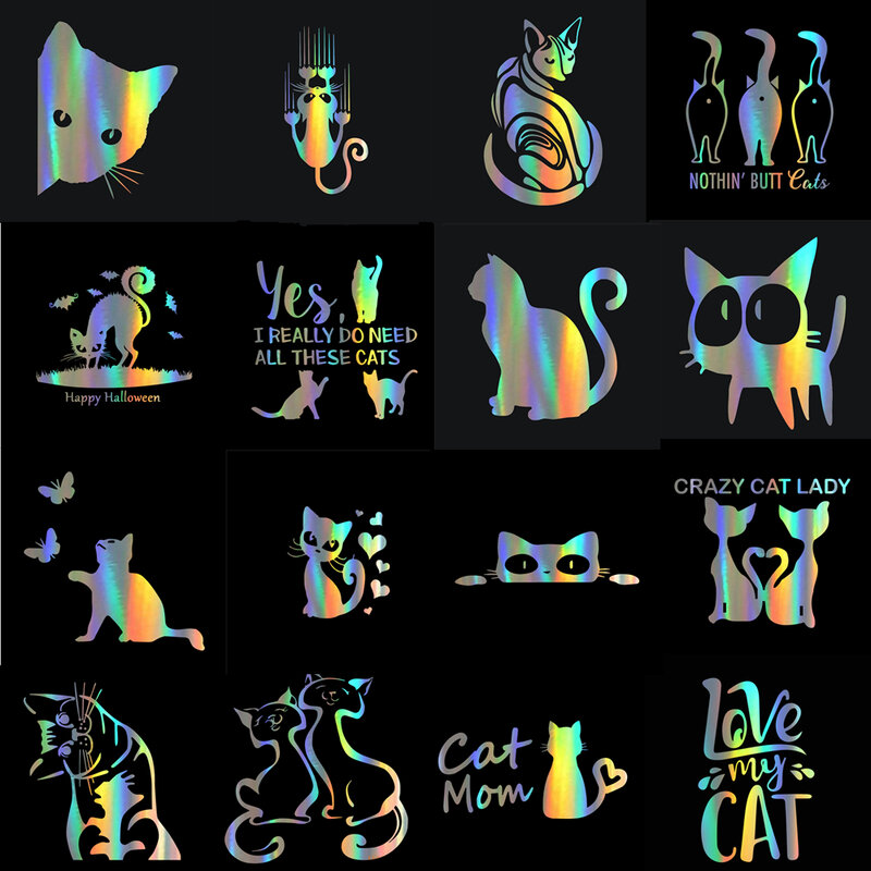 ملصقات سيارات من الفينيل على شكل حيوانات من سلسلة القطط اللطيفة من Jptz ، نماذج سيارات ، نافذة سيارة وديكور شارات ، JP