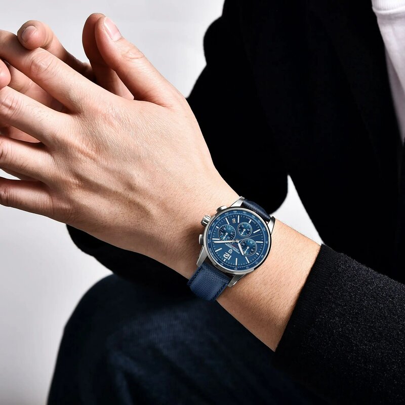 Pagani design relógio de quartzo masculino esporte data automática cronógrafo à prova dvágua vk63 safira vidro parar relógio presente relógio de pulso 41mm