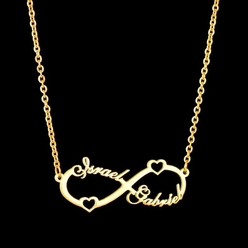 Goxijite dostosuj nieskończoną nazwę warstwa naszyjnik dla kobiet spersonalizowane złote nazwa własna biżuteria ze stali nierdzewnej prezent dla przyjaciela