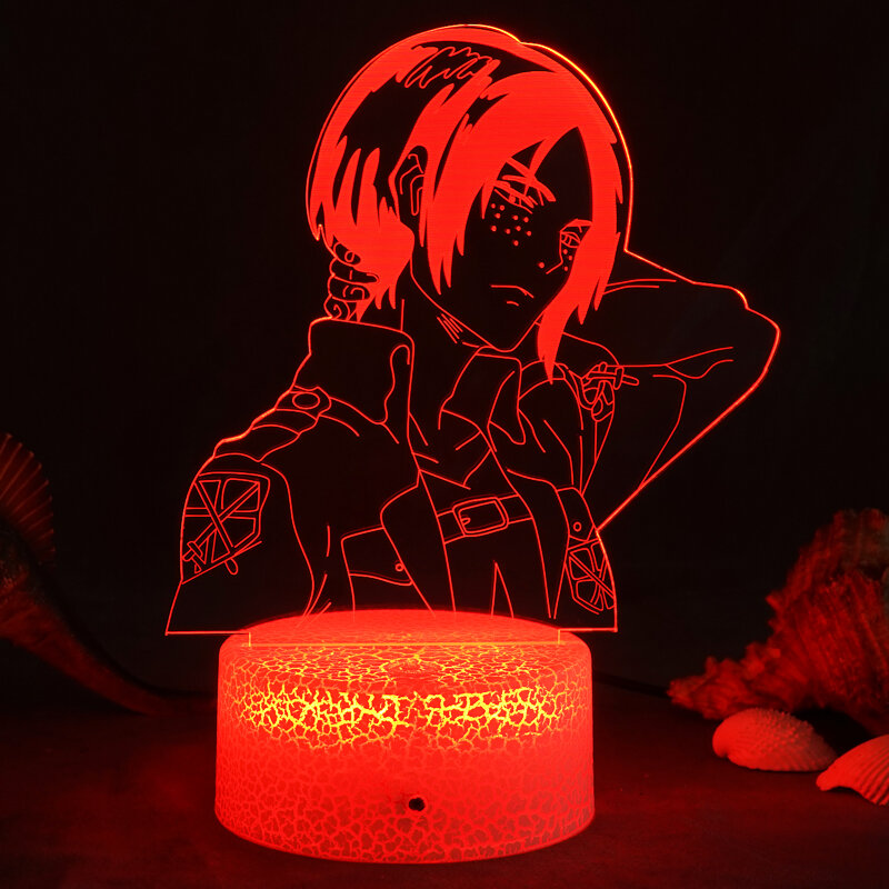 Anime Attack on Titan 3D Night Light 7/16 Color Touch Remote Control LED Lamp Indoor Table Lamp Children's Toy Birthday Gift