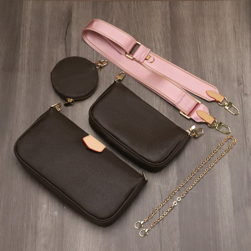 Top Quality CassicLuxury Design Combination  Genuine Leather Baguette Coin Purse Ladies Messenger With Gift Box Free shipping
