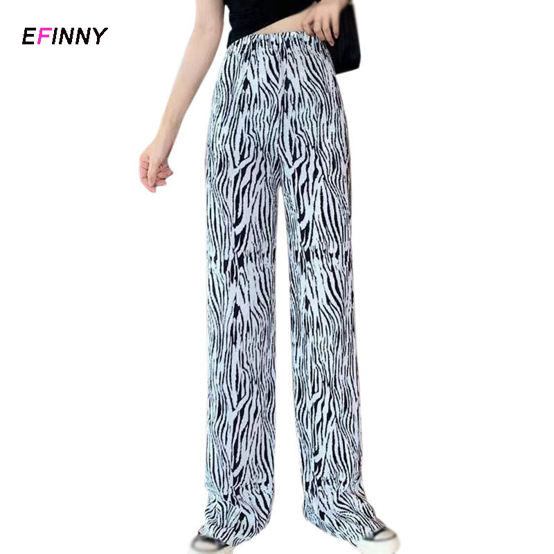 Calças femininas casuais plus size, zebra, listras, hip-hop, confortável, streetwear para meninas, 2021