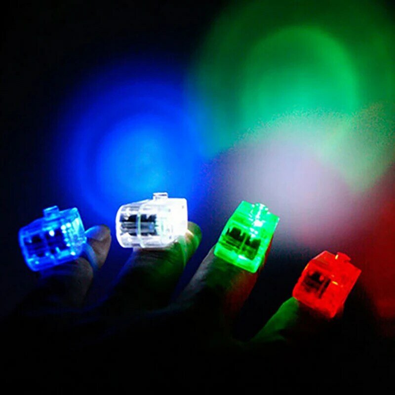 새로운 다채로운 LED 손가락 조명 빛나는 눈부신 레이저 방출 램프 크리스마스 로맨틱 웨딩 축하 축제 파티 장식