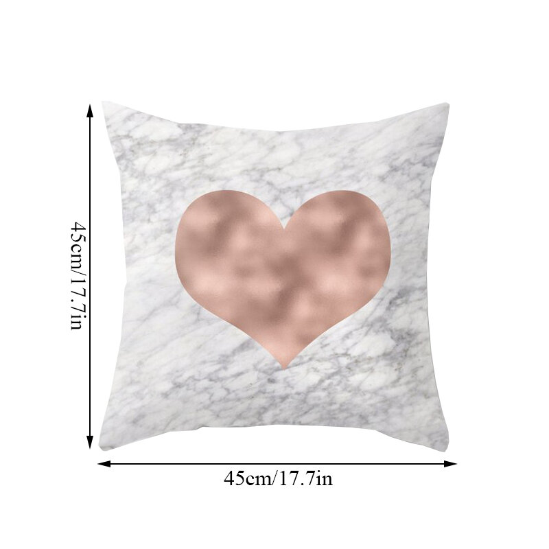 Fundas de almohada de Color gris con diseño decorativo geométrico, funda de almohada a rayas con corazón de amor de poliéster, cubierta de cojín para decoración del hogar