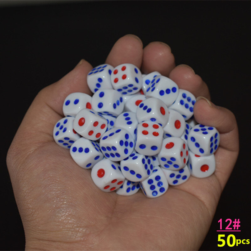 10Pcs / 12mm Dice High Quality Solid 6-sidedDice With Bright ColorAnd Smooth Hand Feel ForBar Club / Party / Family Games