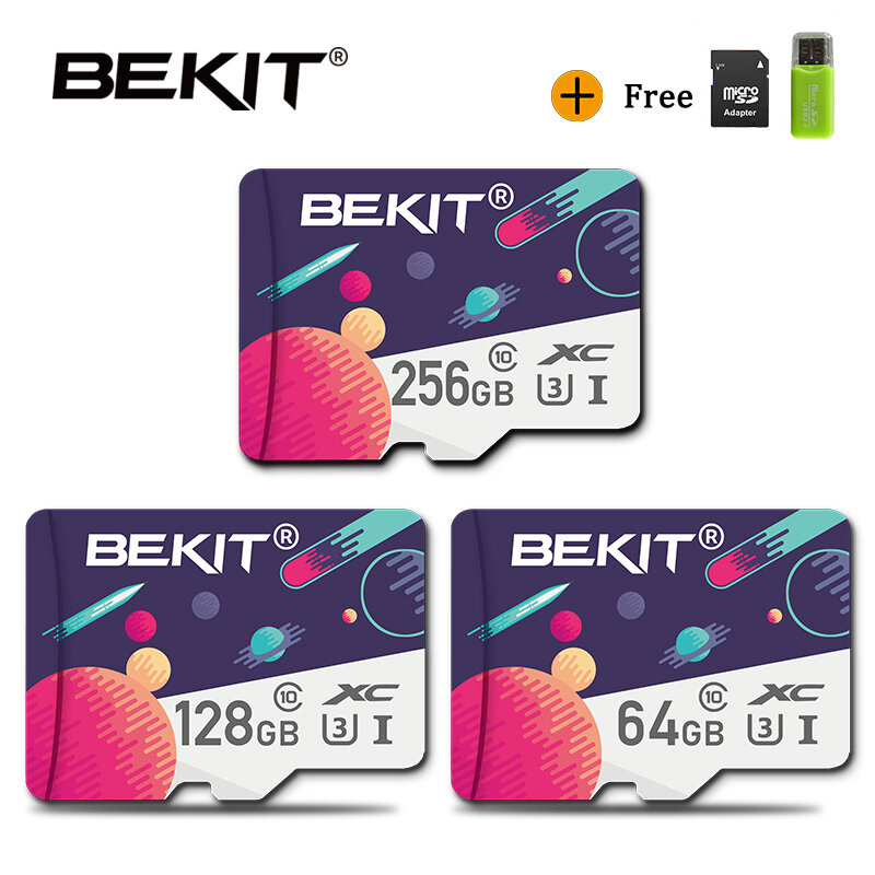 Bekit Mini karta TF/SD 256GB 128GB 64GB 32GB 16GB 8GB Class10 U1 U3 oryginalna karta Flash cartao de memoria na telefon