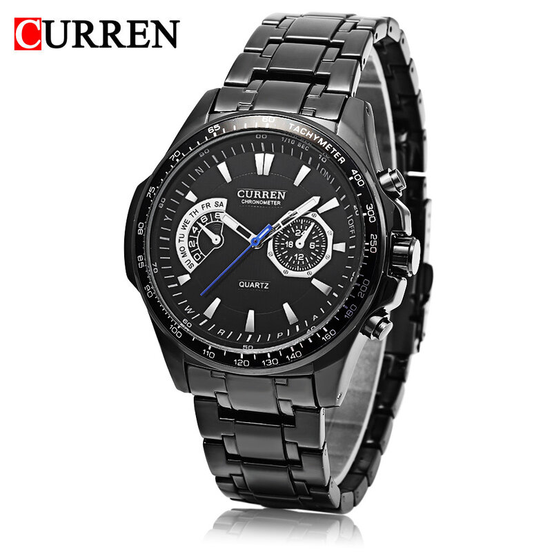 CURREN-Reloj de pulsera deportivo de acero para hombre, cronógrafo de cuarzo, de negocios, a la moda, resistente al agua, 8020