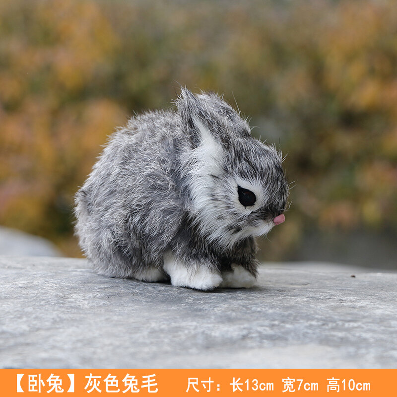 Mini realistyczne śliczne białe pluszowe króliki futro realistyczne zwierzę zając wielkanocny imitacja królika Model zabawkowy prezent urodzinowy
