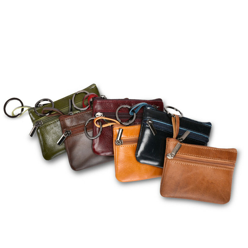 Petit portefeuille en cuir pour femmes, porte-monnaie, Mini sacs d'argent, pochette courte à fermeture éclair, porte-cartes