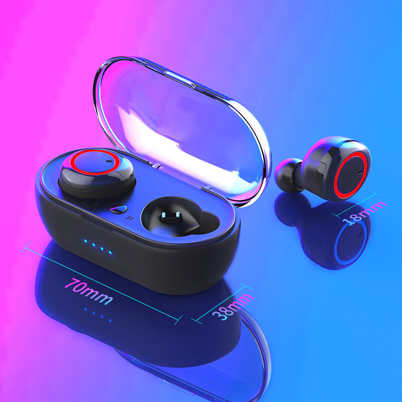 A2 – écouteurs sans fil Bluetooth 5.0, stéréo, étanche, avec bouton de jeu, bouchons d'oreilles, avec micro et boîte de chargement