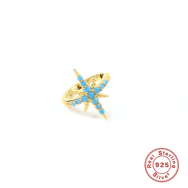 ROXI-boucles d'oreilles étoile Zircon, pour oreilles non percées, Micro Pave, Zircon, petite taille, bijoux en argent Sterling 925