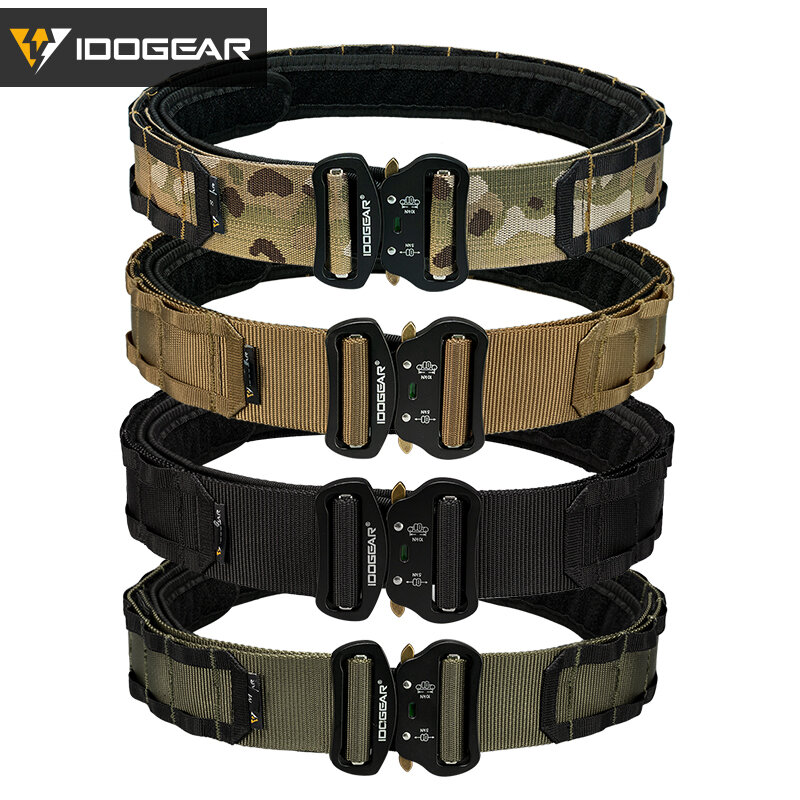 IDOGEAR Tactical 2 inch Belt Combat Quick Release Buckle MOLLE Military Hunting Airsoft Mens Belt Durable Outdoor Wargame 3414
