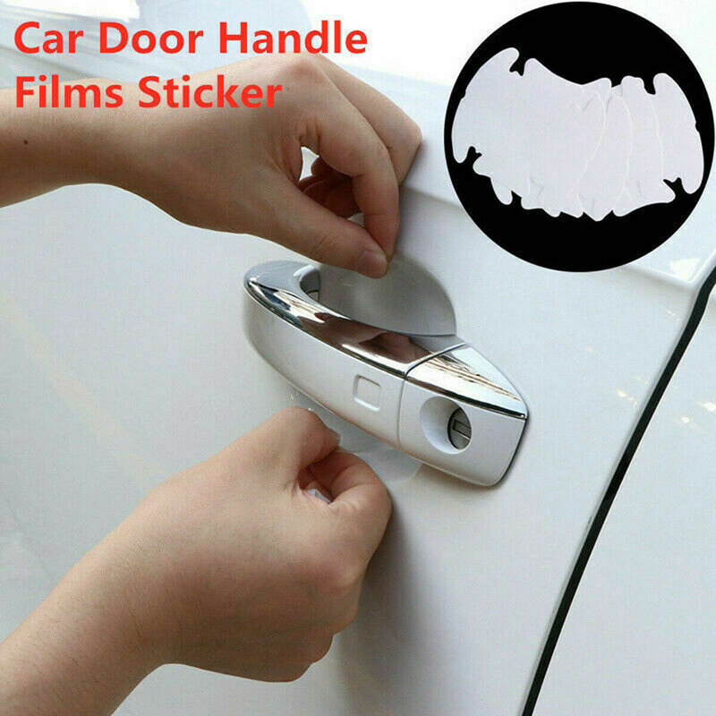 4pcs Universal Invisible Car Door Handle Scratches Automobile Shakes Protective Vinyl Protector Films Car Handle Protection