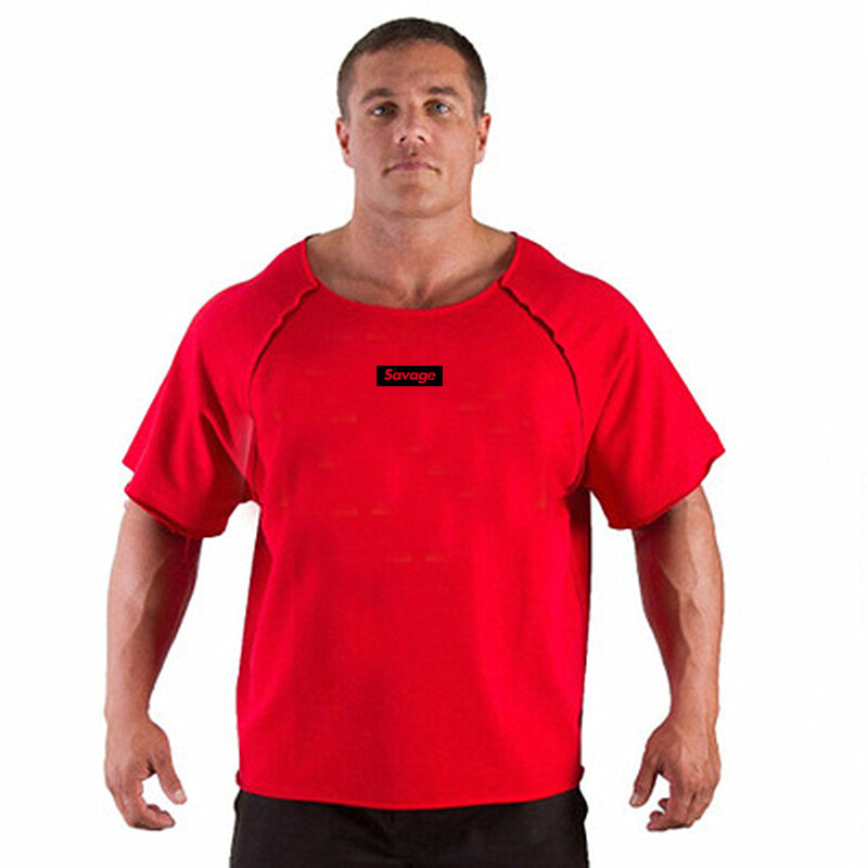 Camiseta negra de gimnasio para hombre, Camiseta deportiva para correr, Camiseta de algodón de manga corta, camisetas de entrenamiento para hombre, ropa de marca para Crossfit