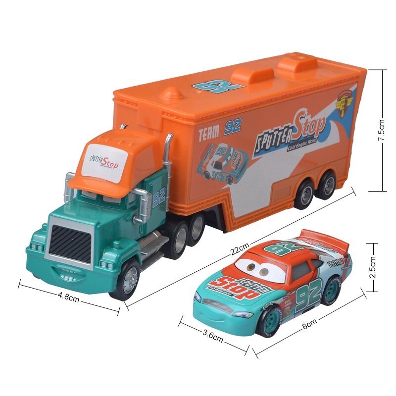 Модель литая автомобиля Disney Pixar тачки 3 Молния Маккуин Джексон шторм Мак дядя грузовик 1:55, игрушки для детей, подарок на день рождения