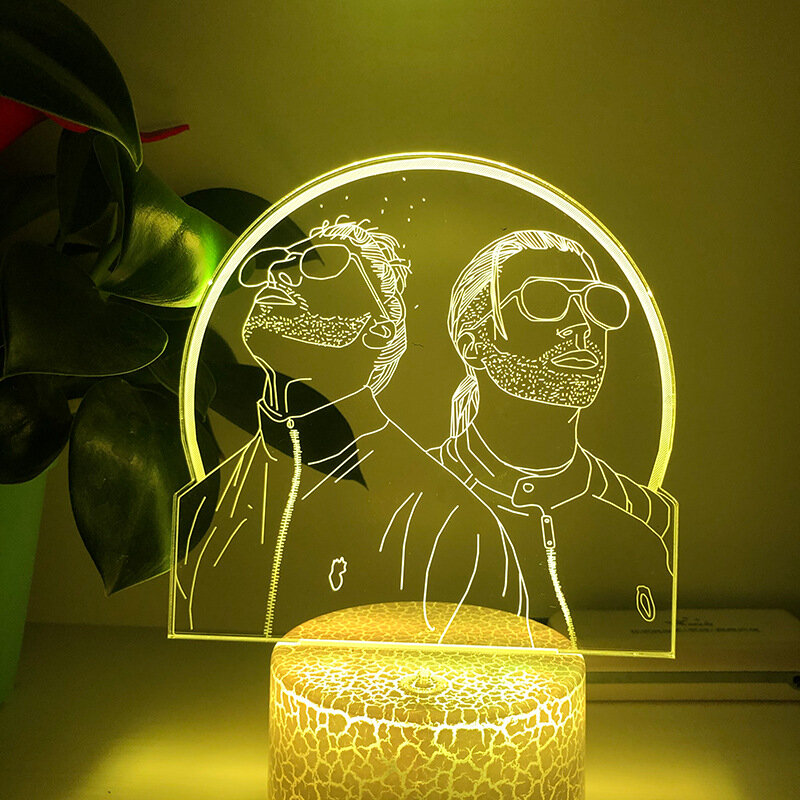 Nighdn 3d Lamp French Rap Group 3d Led 16-Color Night Light Children's Bedroom Decoration Lamp Fan Gift Birthday Christmas