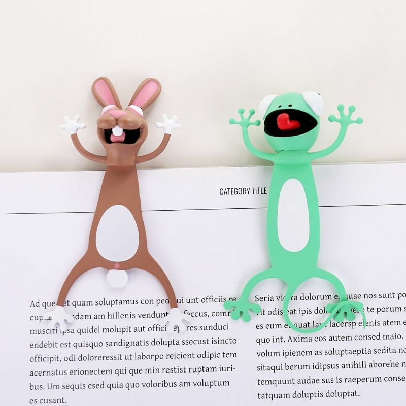 3D Stereo Cartoon Lovely Animal Bookmark Cute Cat Rabbit Funny Student Kids Gift Drop Shipping