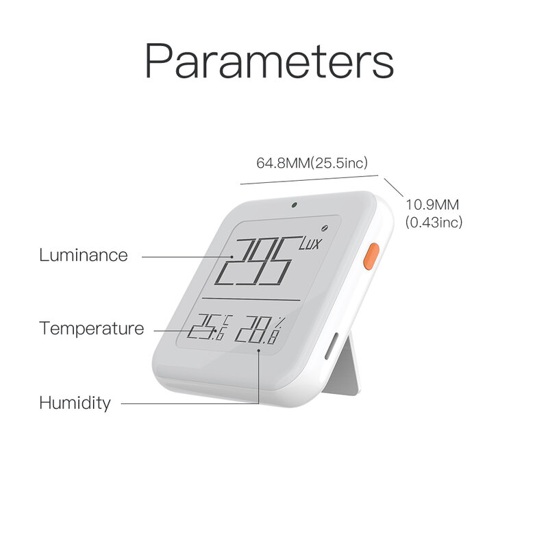 Moes Smart Zigbee luminosità termometro sensore di rilevamento della temperatura e dell'umidità sensibile alla luce in tempo reale con Tuya Smart App